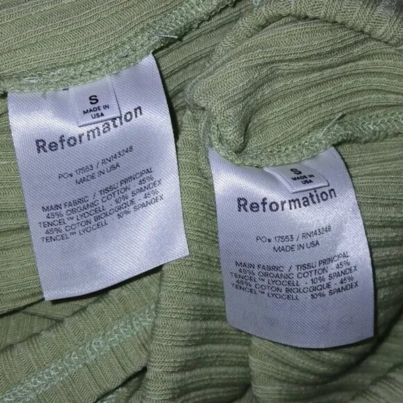 Reformation Julianna Green Ribbed Skirt Set - Picture 8 of 8